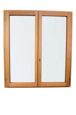 Fenêtre 2 vantaux tirant droit double vitrage GoodHome en bois .125 x H.77 8 cm - vue 2