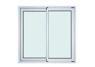 Fenêtre 2 vantaux coulissante double vitrage GoodHome en aluminium .143 x H.137 cm - vue 2