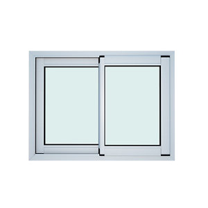 Fenêtre aluminium blanc coulissante 2 vantaux h.75 x l.120 cm