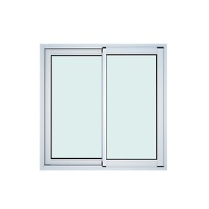 Fenêtre aluminium blanc coulissante 2 vantaux h.135 x l.100 cm