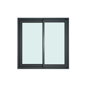 Fenêtre aluminium gris coulissante 2 vantaux h.135 x l.120 cm