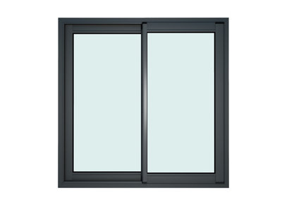 Fenêtre 2 vantaux coulissante double vitrage GoodHome en aluminium .123 x H.102 cm - vue 2