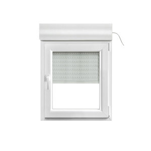 Fenêtre PVC blanc oscillo-battante 1 vantail droit + volet roulant h.95 x l.80 cm