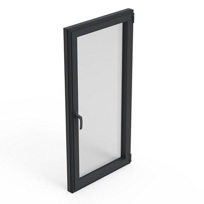 Fenêtre 1 vantail oscillo battante tirant gauche double vitrage GoodHome en aluminium .83 x H.97 cm - vue 2
