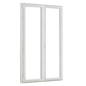 Porte-fenêtre PVC blanc 2 vantaux H.205 x l.120 cm