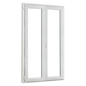 Porte-fenêtre PVC blanc 2 vantaux H.215 x l.120 cm