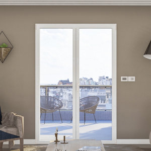 Porte-fenêtre aluminium blanc 2 vantaux - H.205 x l.120 cm - GoodHome