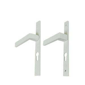 Poignée alu blanche + clés pour porte fenêtre PVC