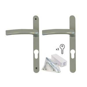 Poignée aluminium gris pour porte-fenêtre bois