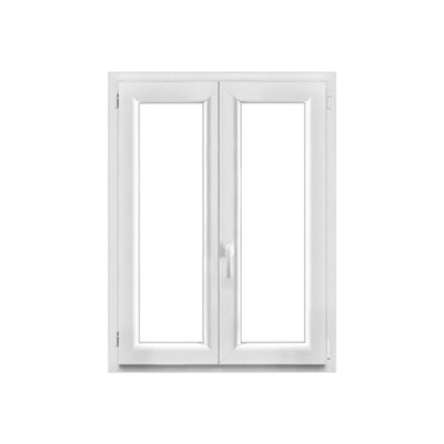 Fenêtre 2 vantaux oscillo battante tirant droit double vitrage GoodHome en PVC .95 x H.118 cm - vue 2