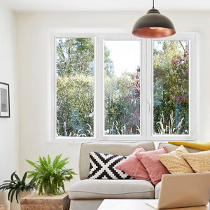 Fenêtre PVC blanc oscillo-battante 3 vantaux h.135 x l.180 cm