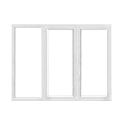 Fenêtre 3 vantaux oscillo battant double vitrage GoodHome en PVC .185 x H.138 cm - vue 2
