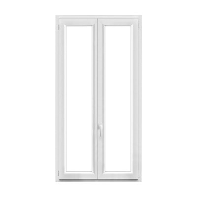 Fenêtre 2 vantaux oscillo battante tirant droit double vitrage GoodHome en PVC .105 x H.188 cm - vue 2