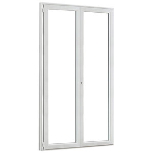 Porte-fenêtre PVC blanc 2 vantaux H.225 x l.120 cm