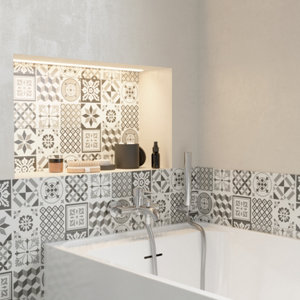 Décor mural "Konkrete" noir & blanc - l. 20 x L. 60 cm