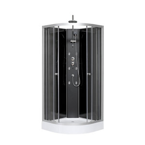Cabine de douche hydromassante "black & dark" - 85 x 85 cm