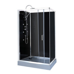 Cabine de douche hydromassante "Full Black" - L. 120 x l. 80 x H. 225 cm
