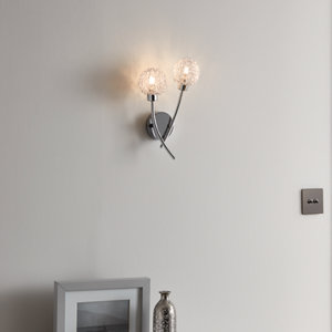 Applique murale argent 2 spots "Phaidros" H.30,5 cm x L.23 cm