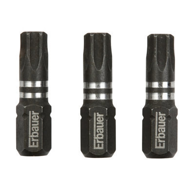 Embout de vissage torsion impact TX30 25 mm Erbauer 3 pièces - vue 2