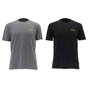 Lot de 2 t-shirts coton manches courtes noir et gris chiné XXL