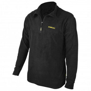 Polaire de travail noir demi-fermeture à glissière micropolaire MEMPHIS taille M