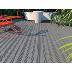 Lame composite grise rainurée Dimensions 2200 mm x 145 mm x 21 mm