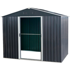 Abri métal gris avec portes coulissantes 4,86 M²