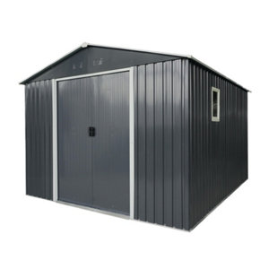 Abri métal anthracite 9M2 - L. 324 x l. 279 x H. 211 cm