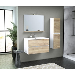 Ensemble meuble + vasque + miroir L. 80 cm "Monza"