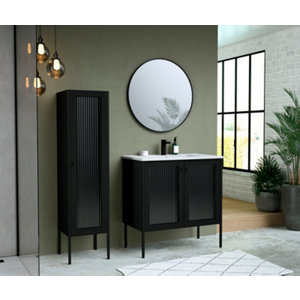 Ensemble meuble + vasque + miroir "carson" l. 80 cm