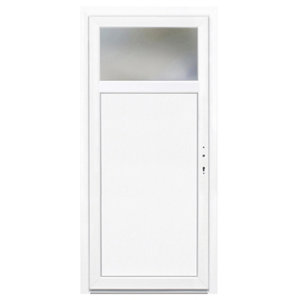 Porte de service PVC 1/4 vitrée 208 x 85 cm