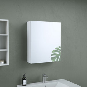 Armoire salle de bain miroir blanc style l.50 x h.60 x p.15 cm