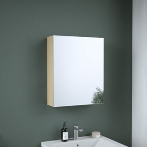 Armoire salle de bain miroir decor scandinave style l.50 x h.60 x p.15 cm