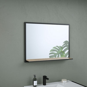 Miroir tablette decor bois "district"  l.80x h.60 x p.1, 3 cm