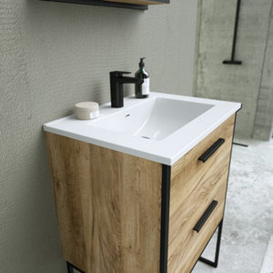 Plan vasque resine blanc "district" l.60 x p.46 cm