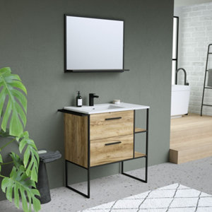 Plan vasque resine blanc "district" l.80,5 x p.46 cm