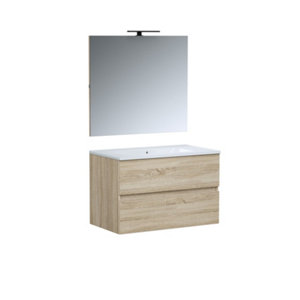 Ensemble meuble + vasque + miroir 80 cm "Arenzano"
