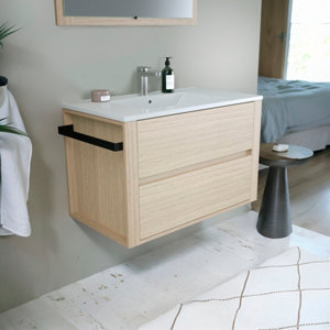 Ensemble meuble + vasque + miroir Led FRAME 80 cm