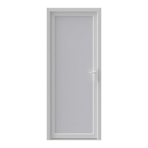 Porte de service pleine PVC blanche droite ou gauche - H.205 X L.80