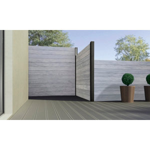 Lot de 6 lames de cloture composite effet béton