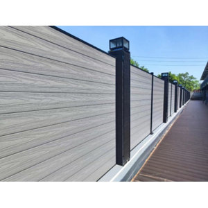 Lot de 6 lames composite gris clair effet bois