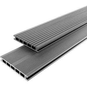 Lame de terrasse composite double face anthracite - 2.20m x 14.5cm.