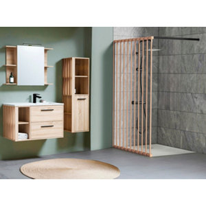 Ensemble meuble niche persienne + vasque + miroir "SLAT"