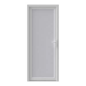 Porte de service PVC pleine 105 x 80 cm droite ou gauche