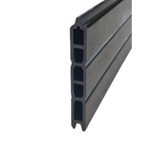 Lot de 6 lames de clôture composite gris graphite rainuré 1,79 x 15 cm