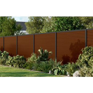 Lot de 6 lames de clôture composites type bardage marron 179,1 x 15,7 x 2,1 cm