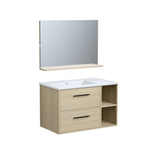 Ensemble meuble salle de bain + vasque + mirroir ARTY L.80