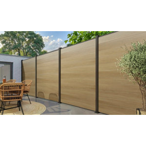 Lot de 6 lames composite effet bois chêne anti-UV - L. 179,1 x l. 15,7 x Ep. 2,15 cm