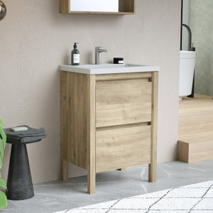 Meuble à poser décor imitation bois foncé AUTHENTIK 60 x 85 x 46 cm