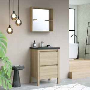 Meuble à poser décor imitation bois clair AUTHENTIK 60 x 85 x 46 cm